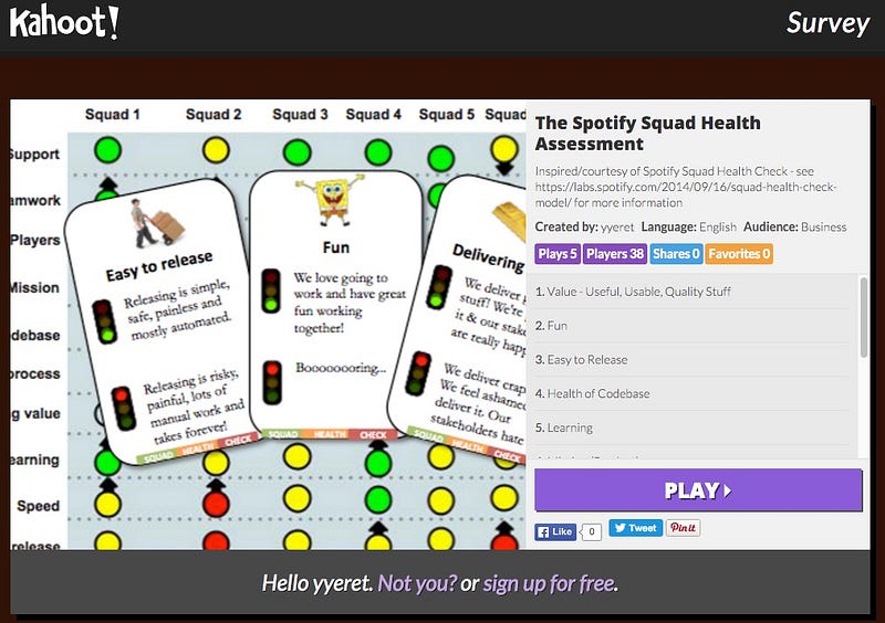 Using the Spotify Squad Health Check beyond the Squad